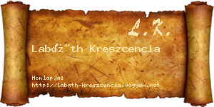 Labáth Kreszcencia névjegykártya